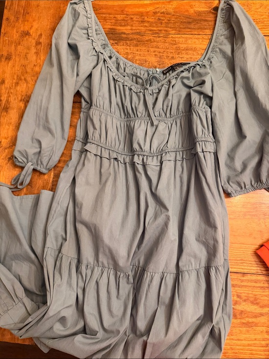 HYFVE Tops - HYFVE Sage green Smock Peasant dress